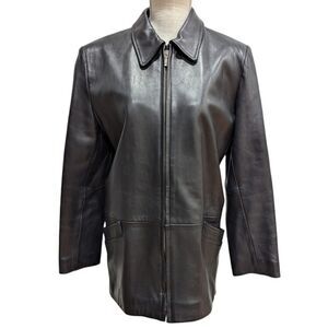 VTG Y2K Golden Bear San Francisco Women's M Leather Hip Length Zipper Jacket